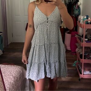 Altar’d State Light Blue Floral Midi Dress